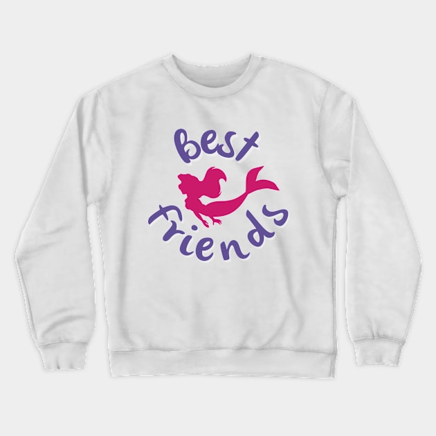 Little Mermaid Ariel Best Friends Crewneck Sweatshirt by Minniemetees